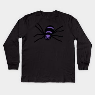 Cute Purple Spider Kids Long Sleeve T-Shirt